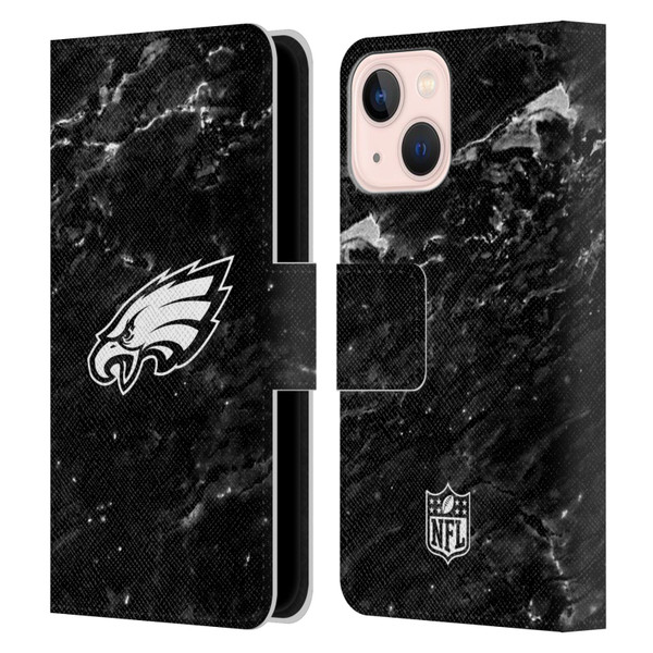 NFL Philadelphia Eagles Artwork Marble Leather Book Wallet Case Cover For Apple iPhone 13 Mini