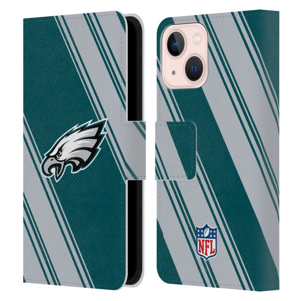 NFL Philadelphia Eagles Artwork Stripes Leather Book Wallet Case Cover For Apple iPhone 13 Mini