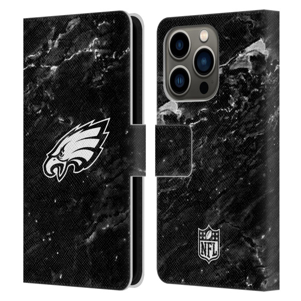 NFL Philadelphia Eagles Artwork Marble Leather Book Wallet Case Cover For Apple iPhone 14 Pro