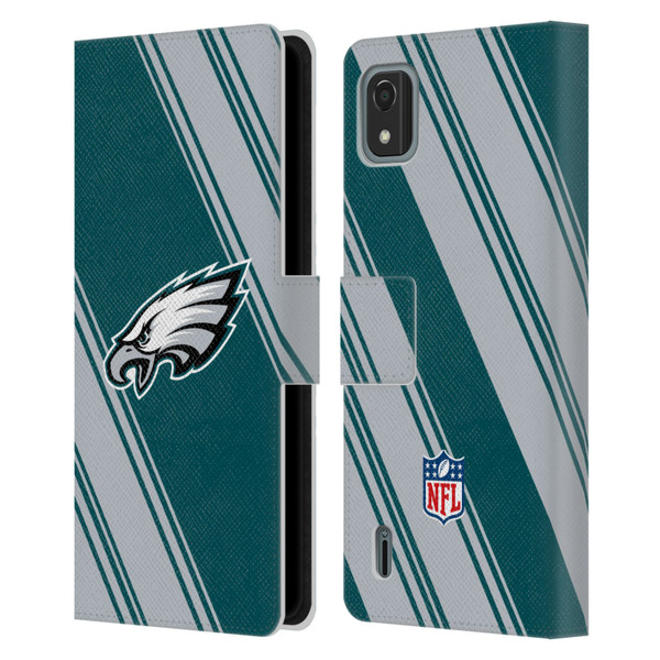 NFL Philadelphia Eagles Artwork Stripes Leather Book Wallet Case Cover For Nokia C2 2nd Edition