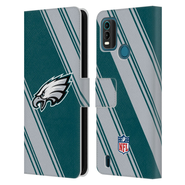 NFL Philadelphia Eagles Artwork Stripes Leather Book Wallet Case Cover For Nokia G11 Plus