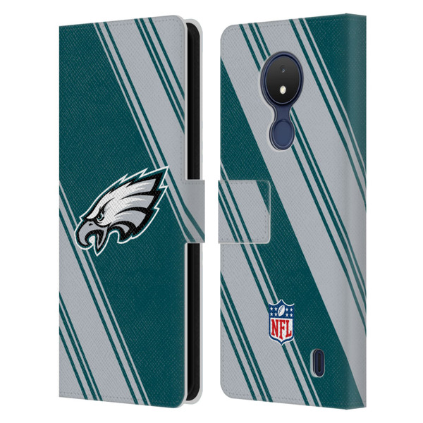 NFL Philadelphia Eagles Artwork Stripes Leather Book Wallet Case Cover For Nokia C21