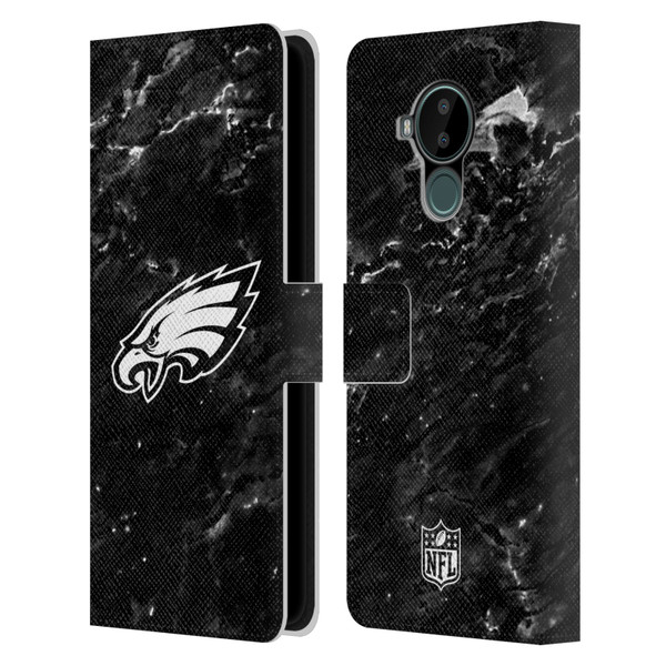 NFL Philadelphia Eagles Artwork Marble Leather Book Wallet Case Cover For Nokia C30