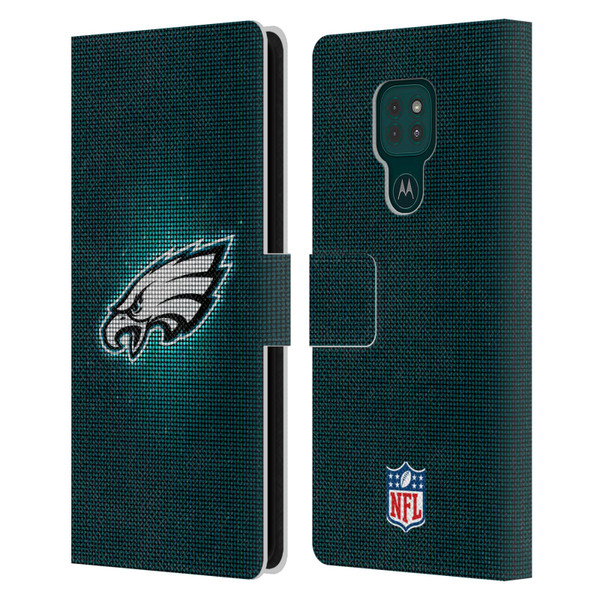 NFL Philadelphia Eagles Artwork LED Leather Book Wallet Case Cover For Motorola Moto G9 Play