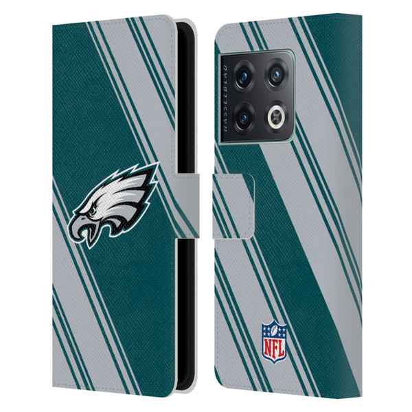 NFL Philadelphia Eagles Artwork Stripes Leather Book Wallet Case Cover For OnePlus 10 Pro