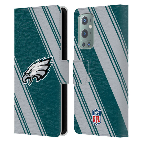 NFL Philadelphia Eagles Artwork Stripes Leather Book Wallet Case Cover For OnePlus 9