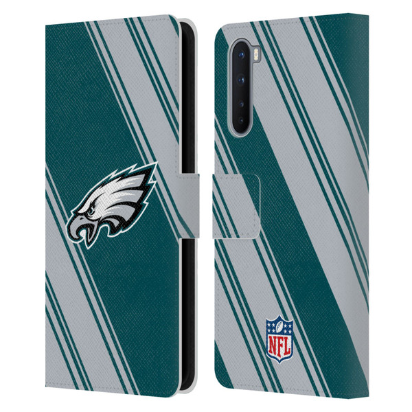 NFL Philadelphia Eagles Artwork Stripes Leather Book Wallet Case Cover For OnePlus Nord 5G