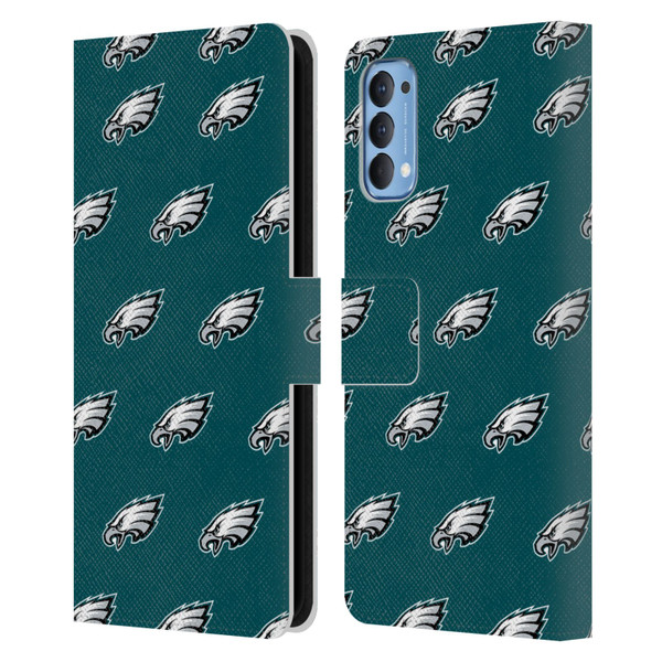 NFL Philadelphia Eagles Artwork Patterns Leather Book Wallet Case Cover For OPPO Reno 4 5G