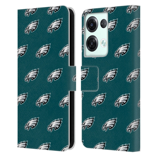 NFL Philadelphia Eagles Artwork Patterns Leather Book Wallet Case Cover For OPPO Reno8 Pro