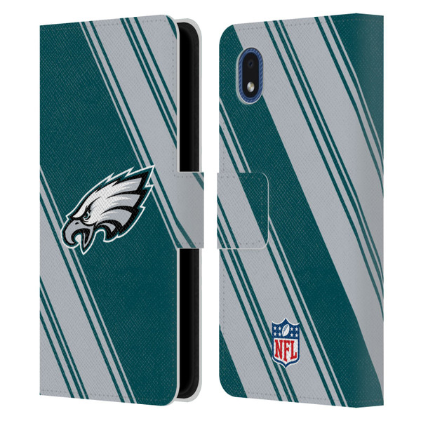 NFL Philadelphia Eagles Artwork Stripes Leather Book Wallet Case Cover For Samsung Galaxy A01 Core (2020)