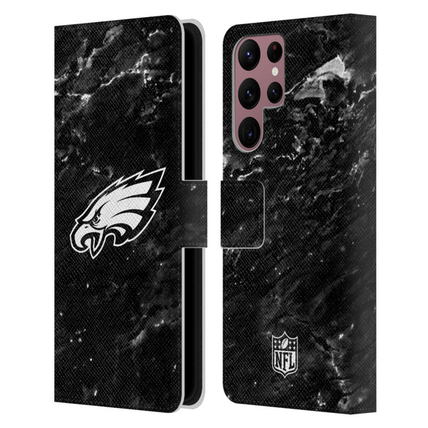 NFL Philadelphia Eagles Artwork Marble Leather Book Wallet Case Cover For Samsung Galaxy S22 Ultra 5G