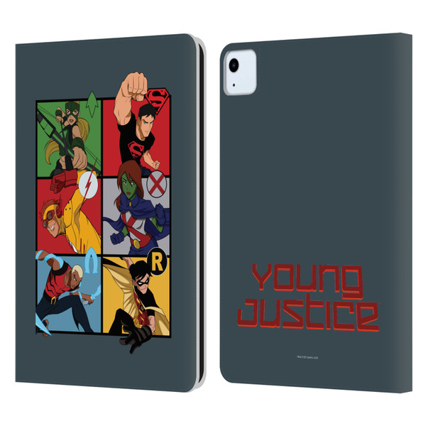 Young Justice Graphics Character Art Leather Book Wallet Case Cover For Apple iPad Air 2020 / 2022