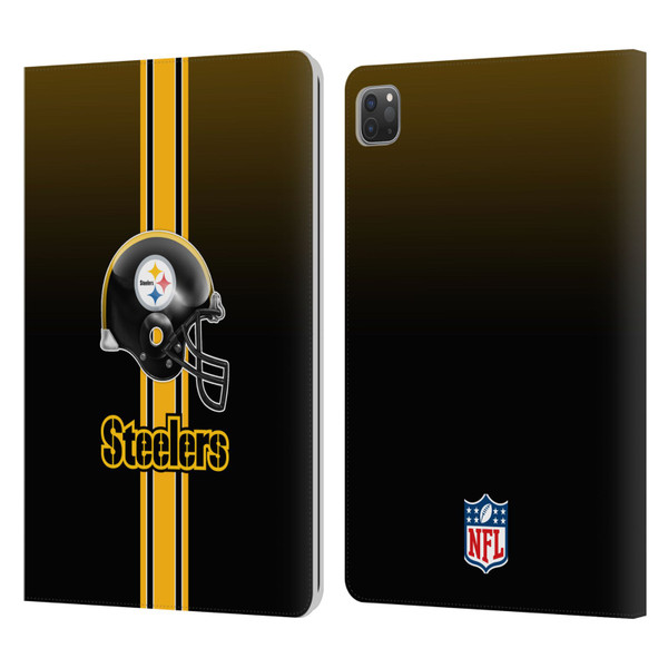 NFL Pittsburgh Steelers Logo Helmet Leather Book Wallet Case Cover For Apple iPad Pro 11 2020 / 2021 / 2022