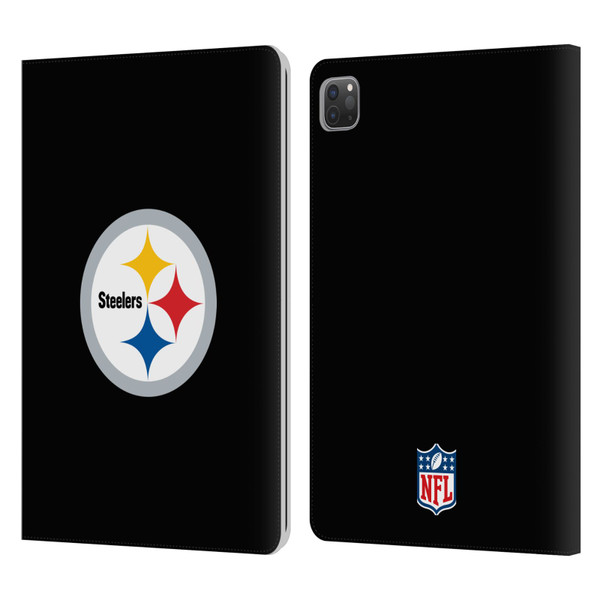 NFL Pittsburgh Steelers Logo Plain Leather Book Wallet Case Cover For Apple iPad Pro 11 2020 / 2021 / 2022