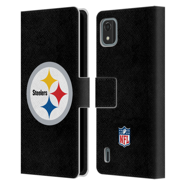 NFL Pittsburgh Steelers Logo Plain Leather Book Wallet Case Cover For Nokia C2 2nd Edition
