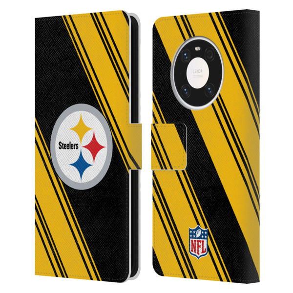 NFL Pittsburgh Steelers Artwork Stripes Leather Book Wallet Case Cover For Huawei Mate 40 Pro 5G