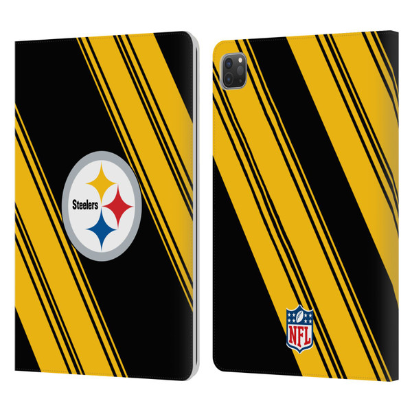 NFL Pittsburgh Steelers Artwork Stripes Leather Book Wallet Case Cover For Apple iPad Pro 11 2020 / 2021 / 2022