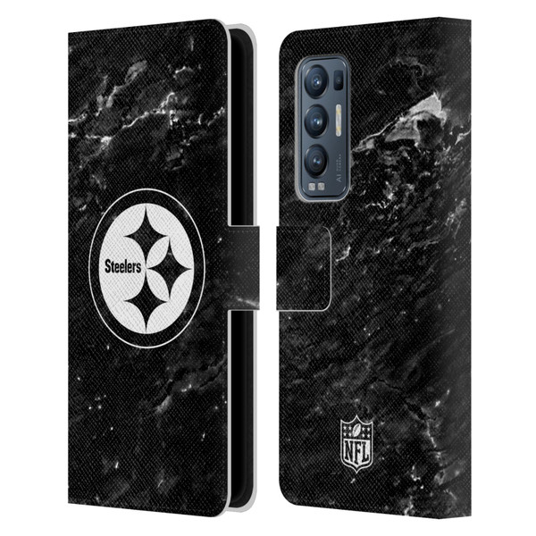 NFL Pittsburgh Steelers Artwork Marble Leather Book Wallet Case Cover For OPPO Find X3 Neo / Reno5 Pro+ 5G