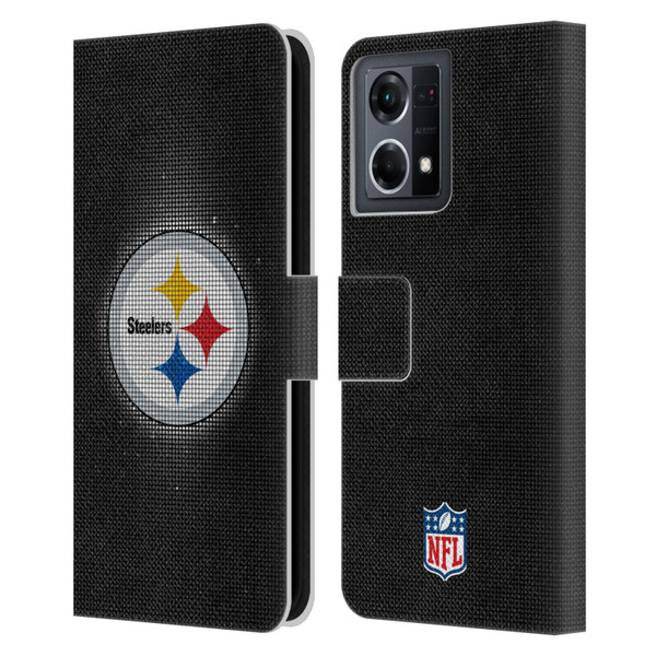 NFL Pittsburgh Steelers Artwork LED Leather Book Wallet Case Cover For OPPO Reno8 4G
