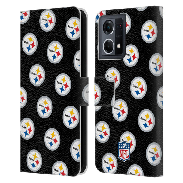 NFL Pittsburgh Steelers Artwork Patterns Leather Book Wallet Case Cover For OPPO Reno8 4G