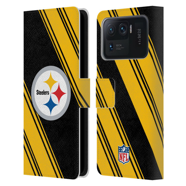 NFL Pittsburgh Steelers Artwork Stripes Leather Book Wallet Case Cover For Xiaomi Mi 11 Ultra