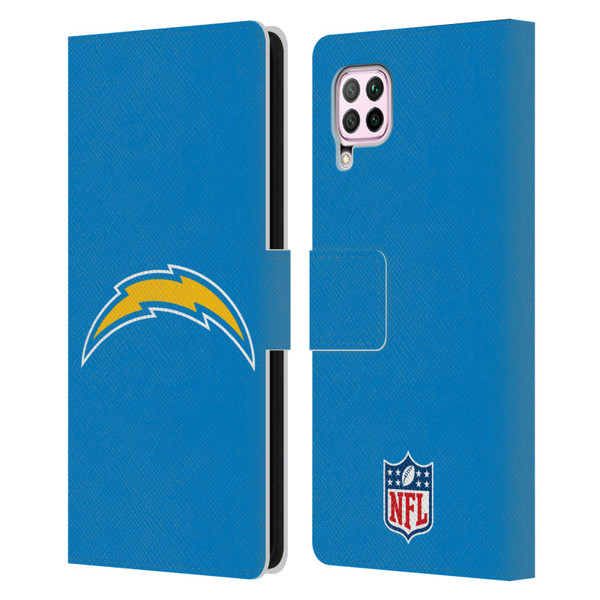 NFL Los Angeles Chargers Logo Plain Leather Book Wallet Case Cover For Huawei Nova 6 SE / P40 Lite
