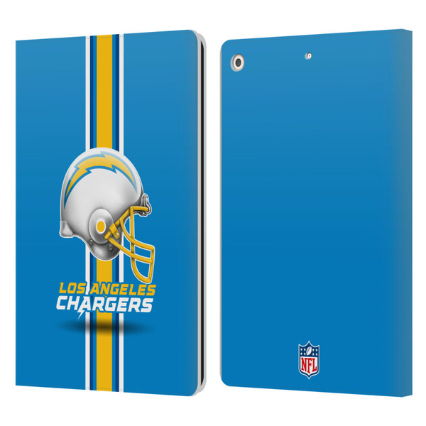 NFL Los Angeles Chargers Logo Helmet Leather Book Wallet Case Cover For Apple iPad 10.2 2019/2020/2021