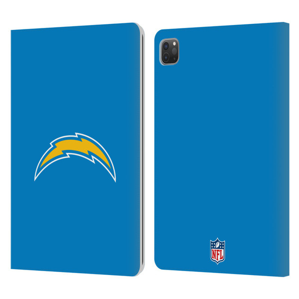 NFL Los Angeles Chargers Logo Plain Leather Book Wallet Case Cover For Apple iPad Pro 11 2020 / 2021 / 2022