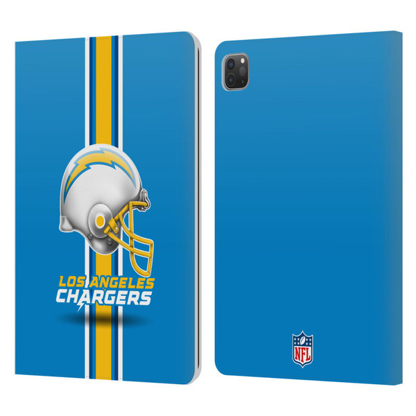 NFL Los Angeles Chargers Logo Helmet Leather Book Wallet Case Cover For Apple iPad Pro 11 2020 / 2021 / 2022