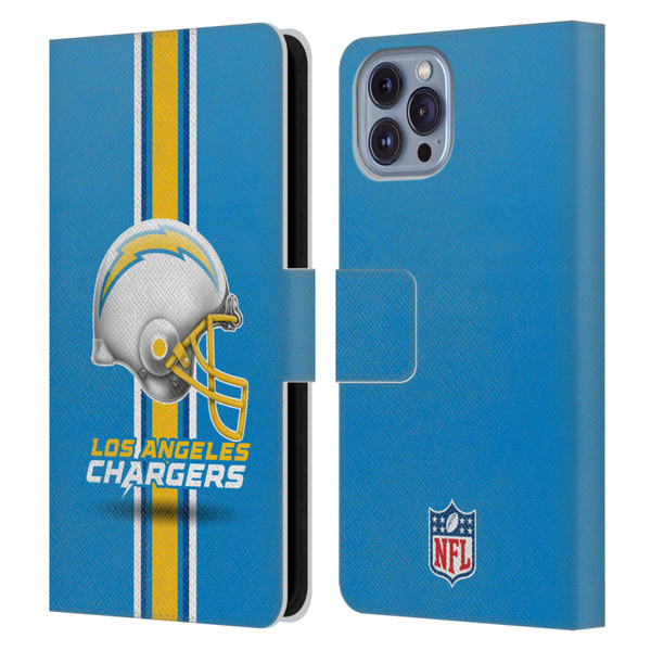 NFL Los Angeles Chargers Logo Helmet Leather Book Wallet Case Cover For Apple iPhone 14