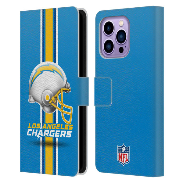 NFL Los Angeles Chargers Logo Helmet Leather Book Wallet Case Cover For Apple iPhone 14 Pro Max