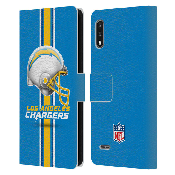 NFL Los Angeles Chargers Logo Helmet Leather Book Wallet Case Cover For LG K22