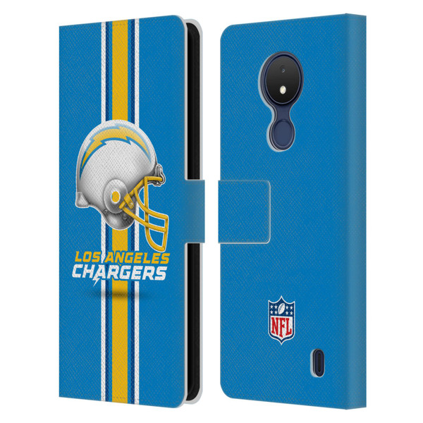 NFL Los Angeles Chargers Logo Helmet Leather Book Wallet Case Cover For Nokia C21