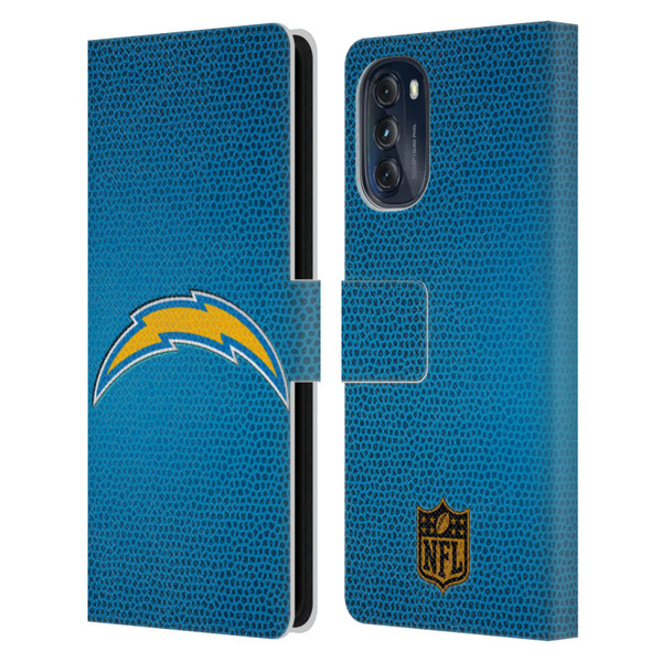 NFL Los Angeles Chargers Logo Football Leather Book Wallet Case Cover For Motorola Moto G (2022)