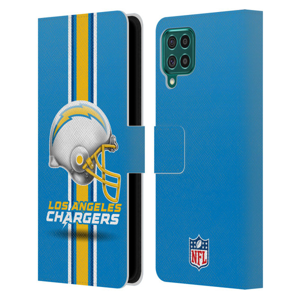 NFL Los Angeles Chargers Logo Helmet Leather Book Wallet Case Cover For Samsung Galaxy F62 (2021)
