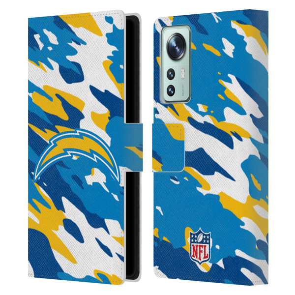 NFL Los Angeles Chargers Logo Camou Leather Book Wallet Case Cover For Xiaomi 12