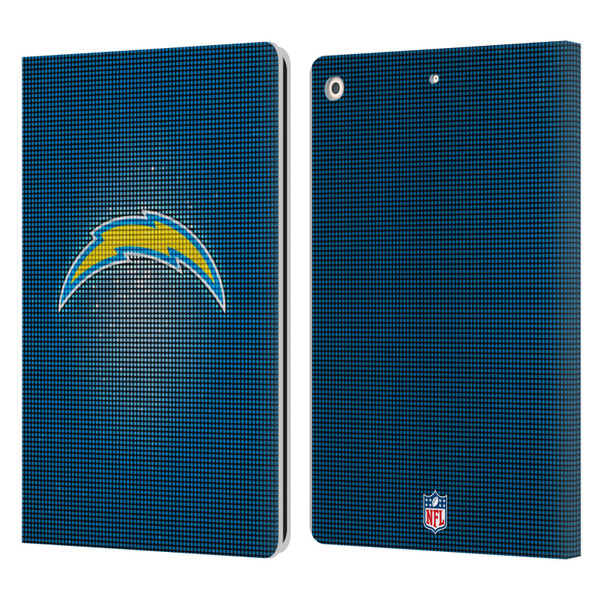 NFL Los Angeles Chargers Artwork LED Leather Book Wallet Case Cover For Apple iPad 10.2 2019/2020/2021