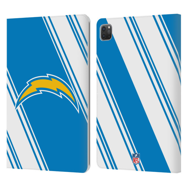 NFL Los Angeles Chargers Artwork Stripes Leather Book Wallet Case Cover For Apple iPad Pro 11 2020 / 2021 / 2022
