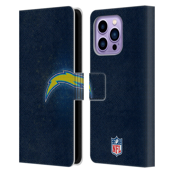 NFL Los Angeles Chargers Artwork LED Leather Book Wallet Case Cover For Apple iPhone 14 Pro Max