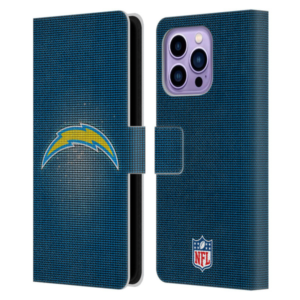 NFL Los Angeles Chargers Artwork LED Leather Book Wallet Case Cover For Apple iPhone 14 Pro Max