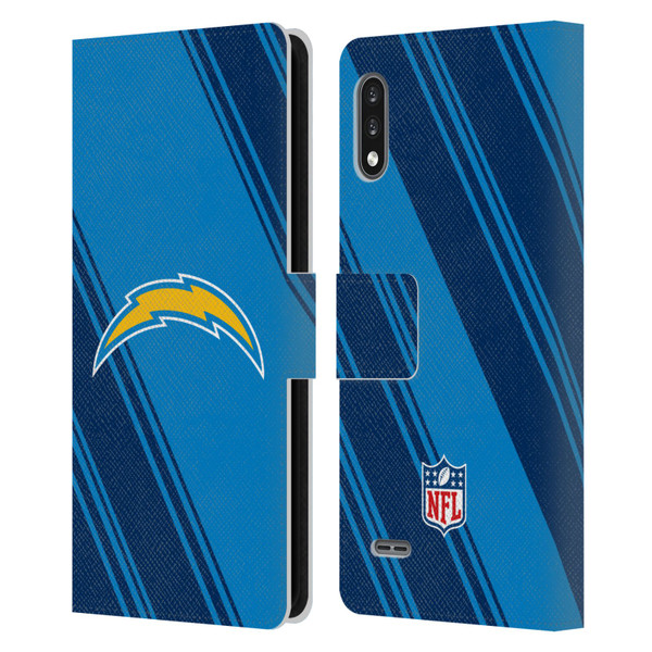 NFL Los Angeles Chargers Artwork Stripes Leather Book Wallet Case Cover For LG K22