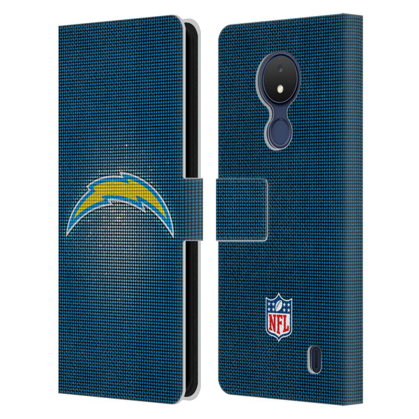 NFL Los Angeles Chargers Artwork LED Leather Book Wallet Case Cover For Nokia C21