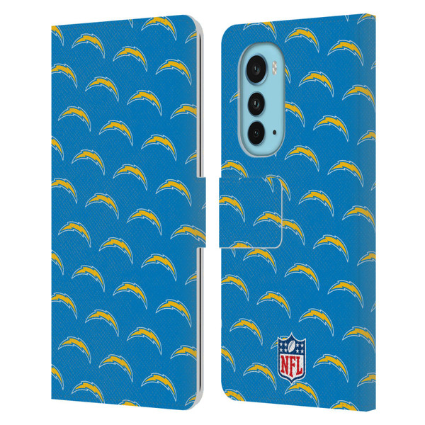 NFL Los Angeles Chargers Artwork Patterns Leather Book Wallet Case Cover For Motorola Edge (2022)