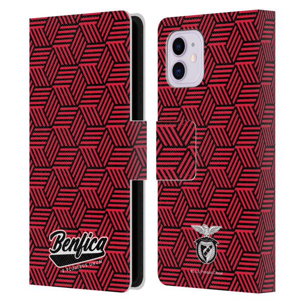 S.L. Benfica 2021/22 Crest Geometric Leather Book Wallet Case Cover For Apple iPhone 11