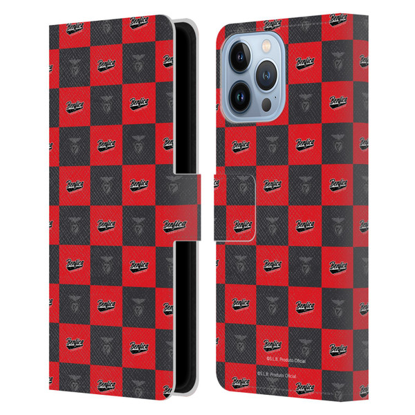 S.L. Benfica 2021/22 Crest Logo Pattern Leather Book Wallet Case Cover For Apple iPhone 13 Pro Max