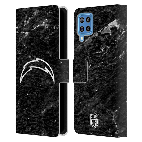 NFL Los Angeles Chargers Artwork Marble Leather Book Wallet Case Cover For Samsung Galaxy F22 (2021)