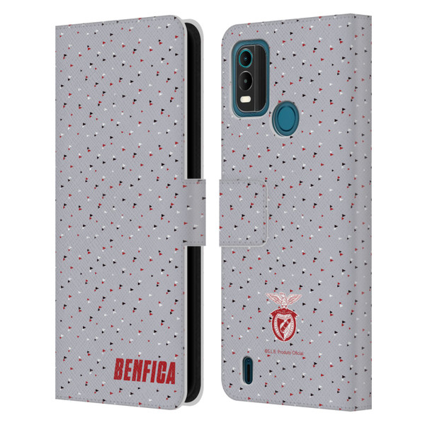 S.L. Benfica 2021/22 Crest Triangles Leather Book Wallet Case Cover For Nokia G11 Plus