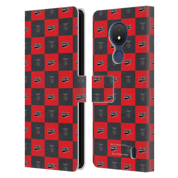 S.L. Benfica 2021/22 Crest Logo Pattern Leather Book Wallet Case Cover For Nokia C21