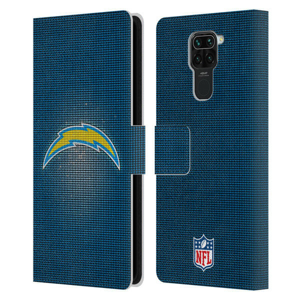 NFL Los Angeles Chargers Artwork LED Leather Book Wallet Case Cover For Xiaomi Redmi Note 9 / Redmi 10X 4G