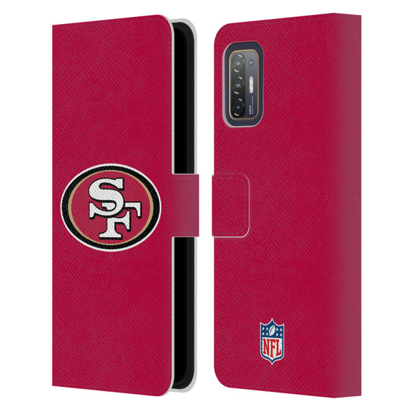NFL San Francisco 49Ers Logo Plain Leather Book Wallet Case Cover For HTC Desire 21 Pro 5G
